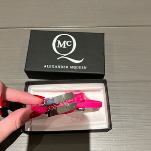 Alexander McQueen hot pink wrap bracelet ⭐️
